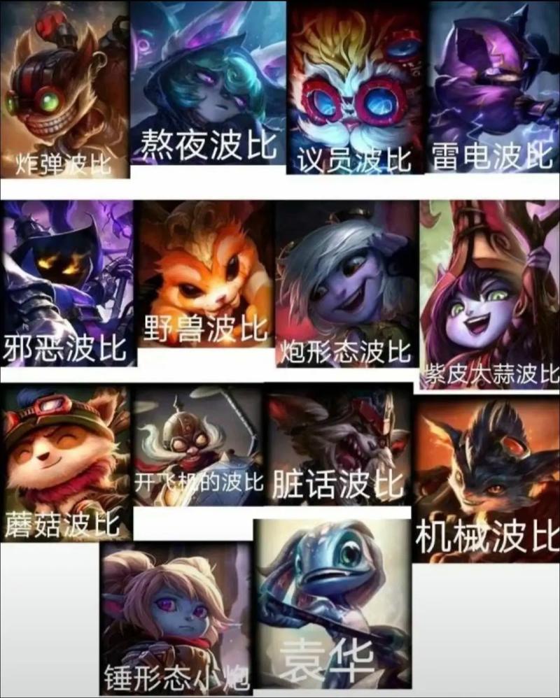 英雄联盟各形态波比盘点,原来有这么多,只有波比是锤形态小炮?