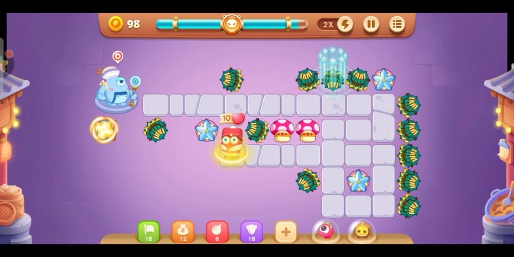 保卫萝卜3集市第22关金萝卜过关攻略: