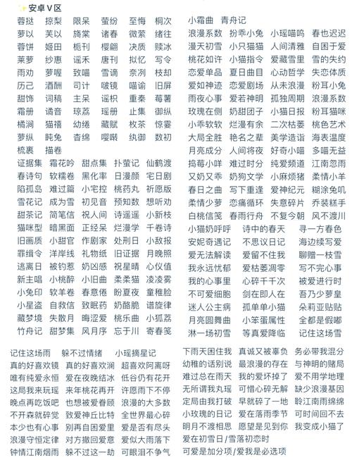 王者荣耀独特的女生名字