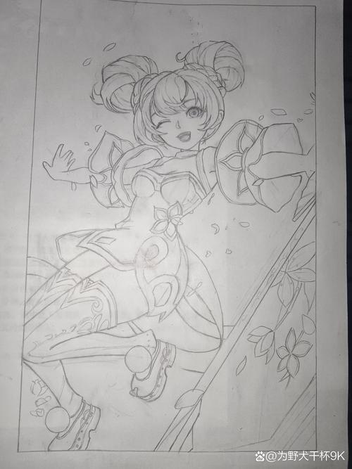 李白王者荣耀手绘,剑指荣耀,诗仙的战场风采