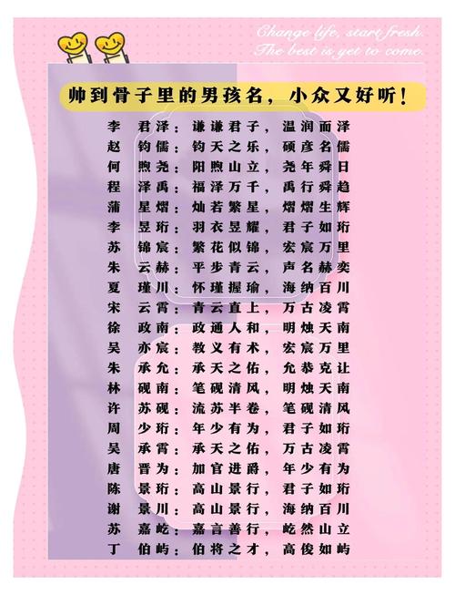 比较受欢迎男宝宝取名,个个都是美妙动听的好名字