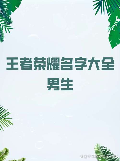 王者荣耀游戏名字男生