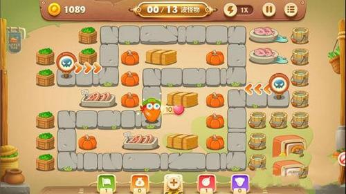 保卫萝卜3集市爬梯第14关攻略