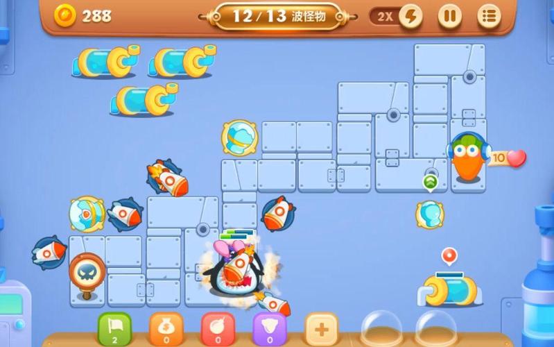 保卫萝卜3工厂楼层8金萝卜通关技巧