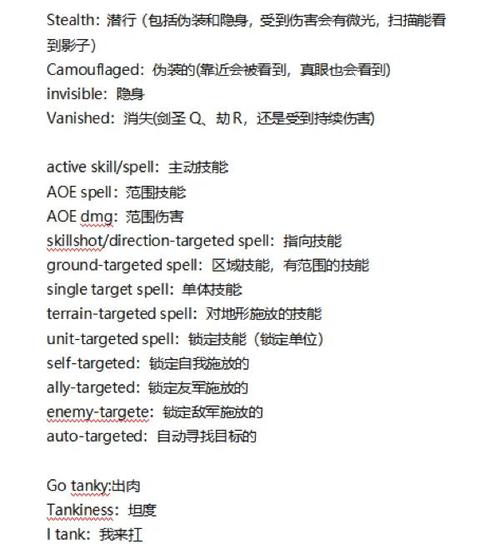 求英雄联盟各种术语解释