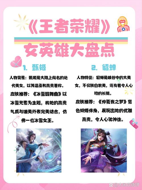 王者荣耀里面有什么人物女英雄