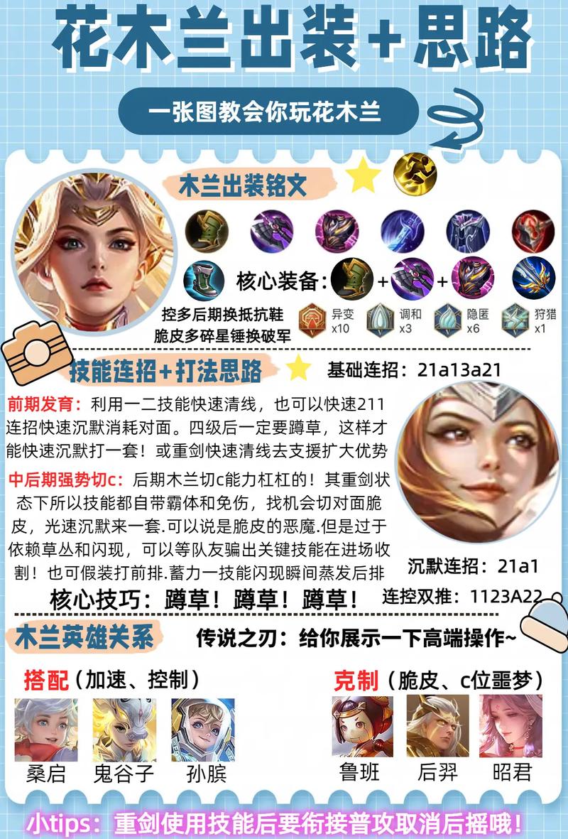 王者荣耀花木兰出装攻略?怎么玩得更有技巧?