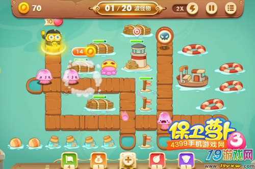 保卫萝卜3手游码头第56关金萝卜通关视频攻略