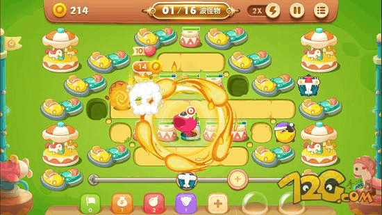 保卫萝卜3公园爬塔44关金萝卜攻略