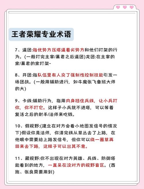 王者荣耀的术语有哪些?
