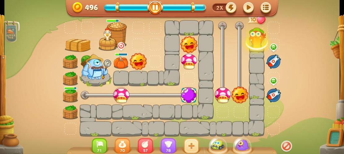 保卫萝卜3集市第十九关金萝卜过关攻略