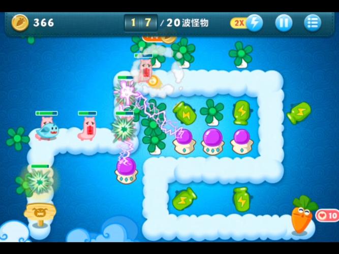 保卫萝卜3集市爬梯第19关攻略