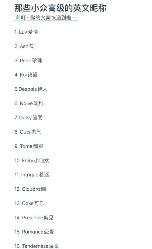 王者荣耀英文名女生昵称有哪些?哪些听起来可爱?